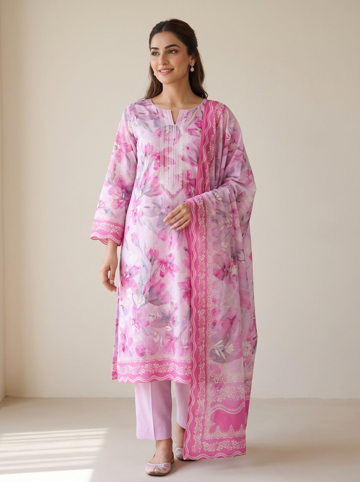 Bin Inam Printed Rice Karandi 3 Piece Vol.1 D7