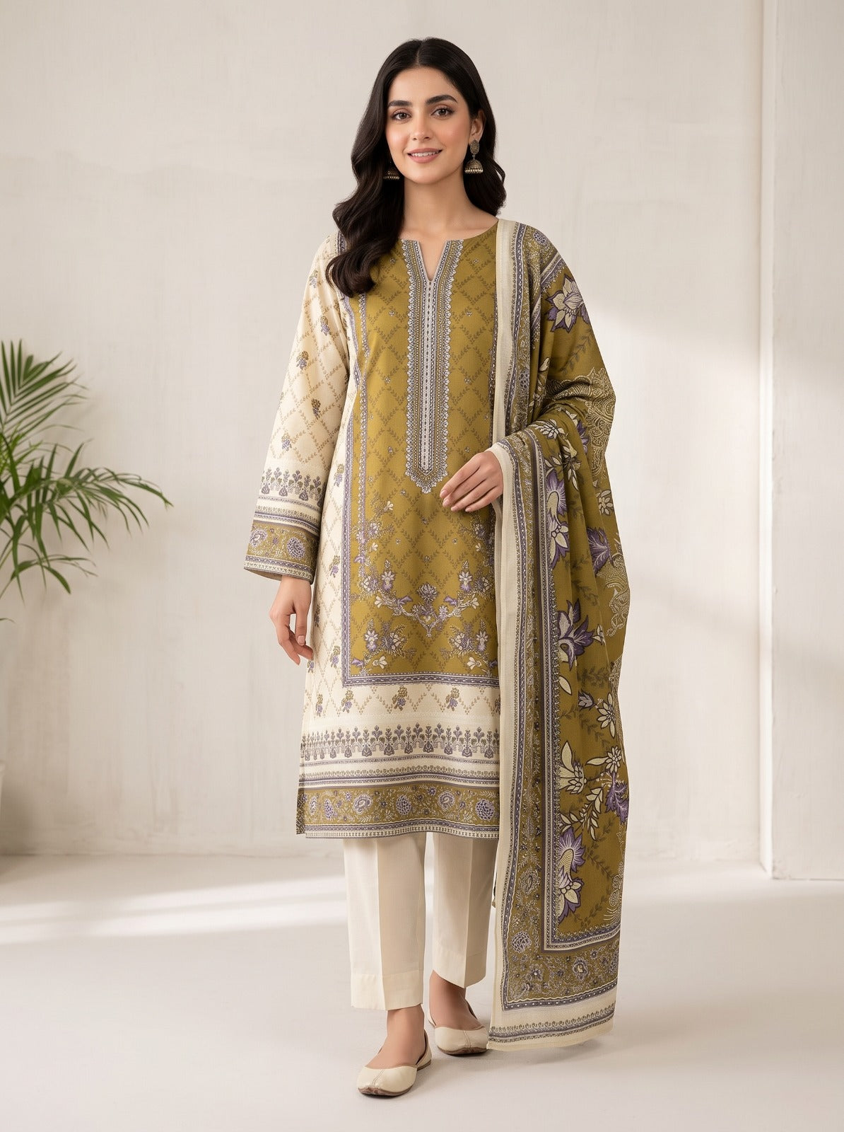 Bin Inam Printed Rice Karandi 3 Piece Vol.1 D8