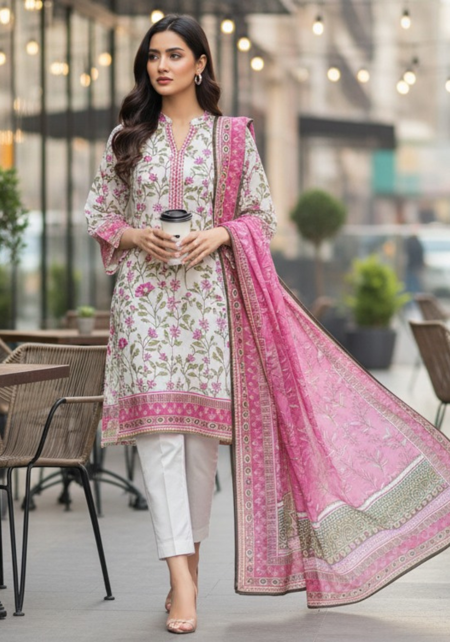 Safina Premium Printed Lawn 3pc Suit Vol-2-D1