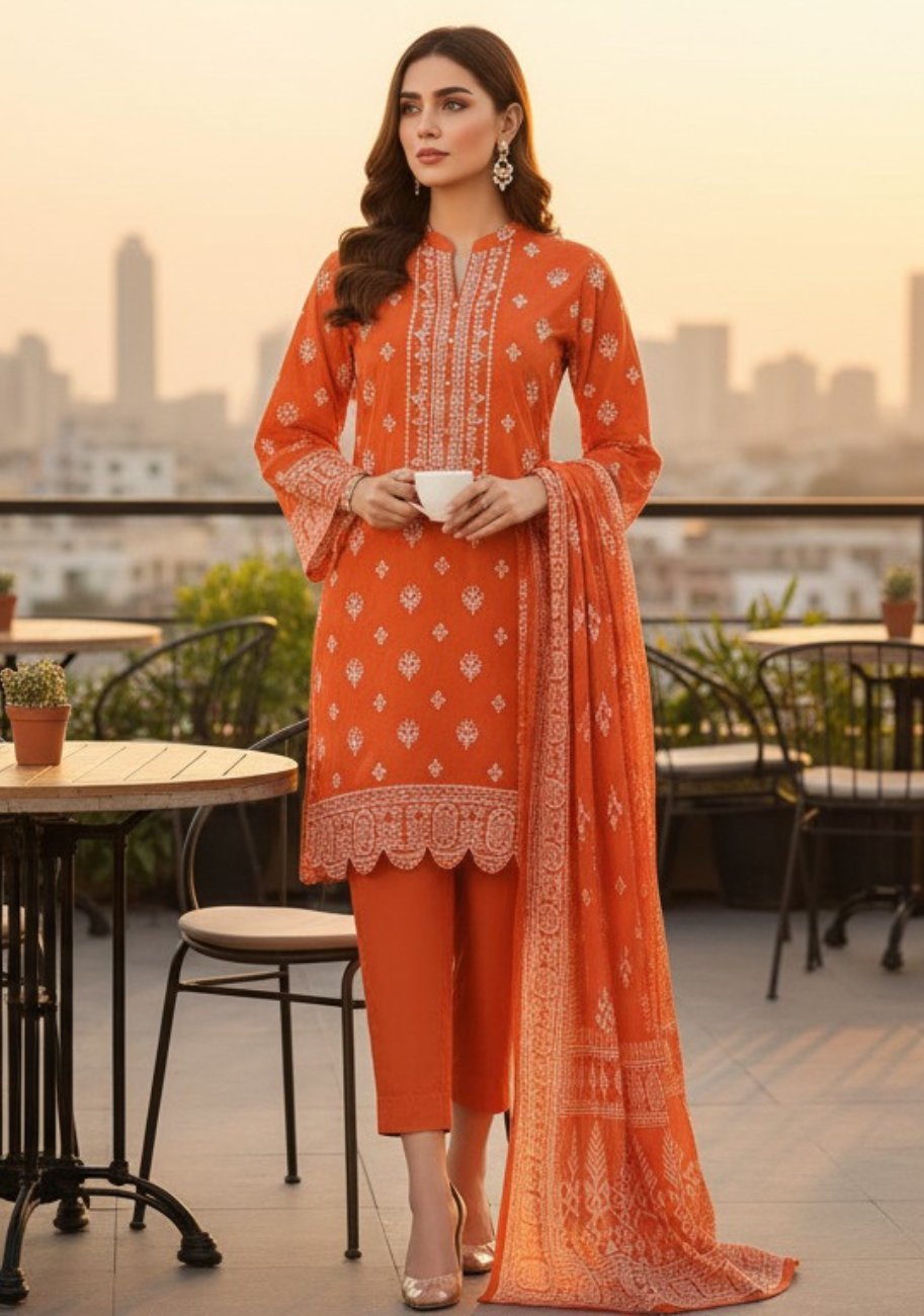 Safina Premium Printed Lawn 3pc Suit Vol-2-D8