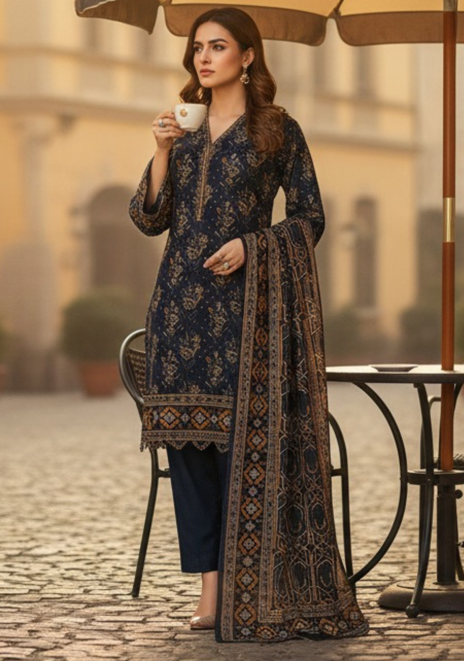 Safina Premium Printed Lawn 3pc Suit Vol-2-D9