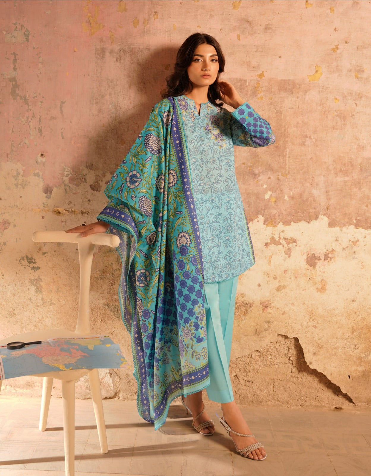 Sahar Premium Digital Printed Elegant Summer Lawn 3pc D6