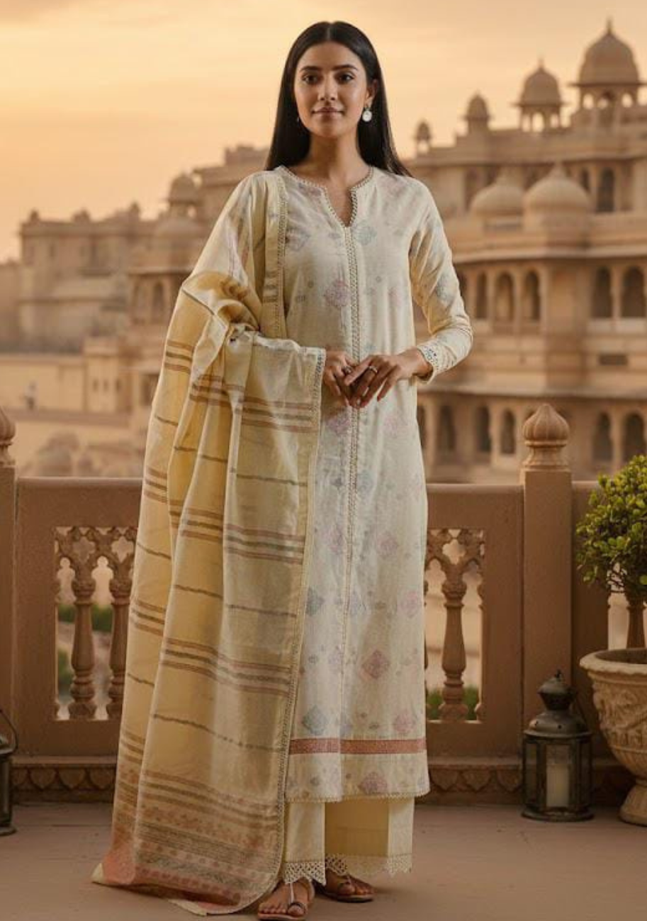 Saya Premium Jaquard 3pc Summer Suit Vol-3-D10