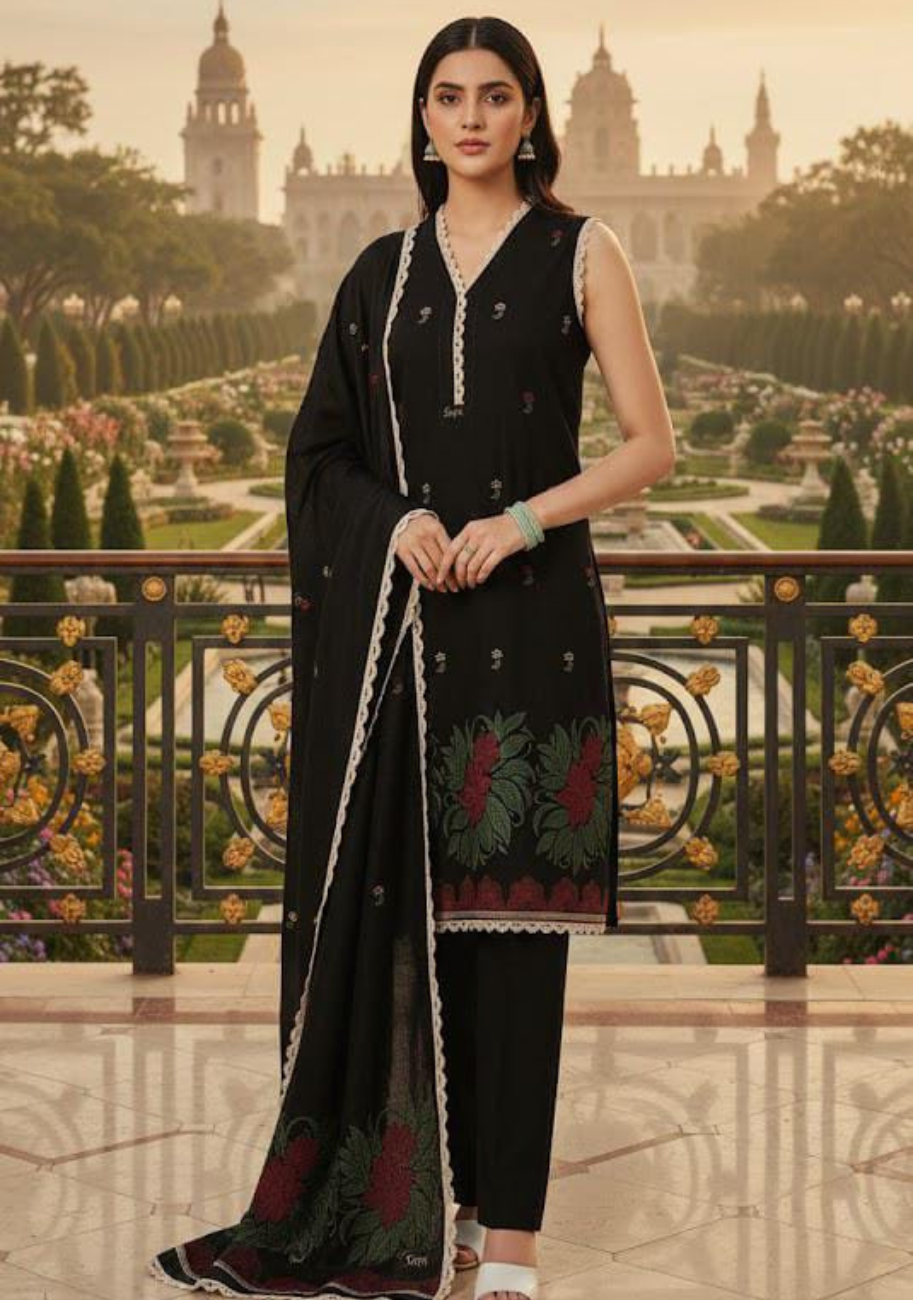 Saya Premium Jaquard 3pc Summer Suit Vol-3-D11