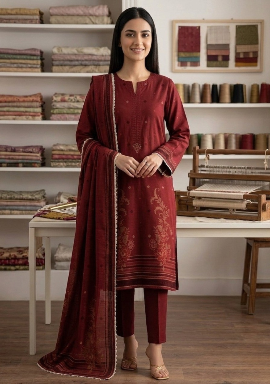 Saya Premium Jaquard 3pc Summer Suit Vol-3-D4