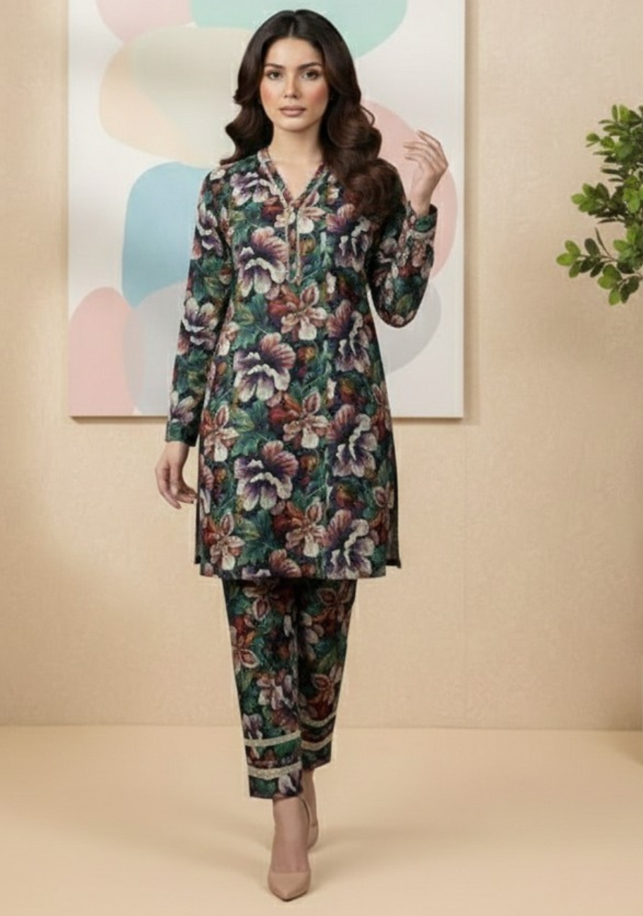 Bin Saeed Luxury Stitched Printed Lawn 2pc Suit D6