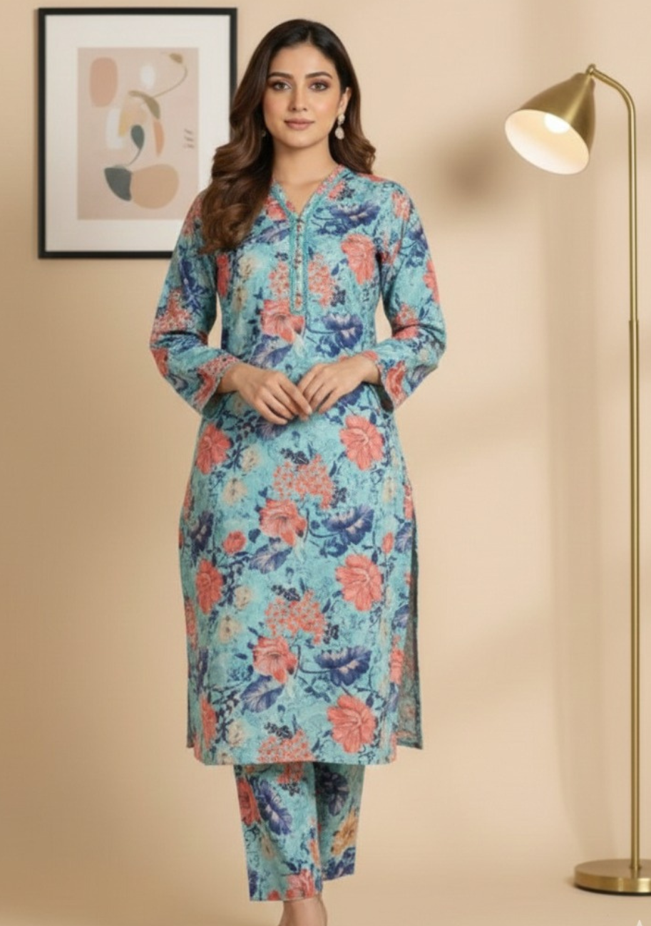 Bin Saeed Luxury Stitched Printed Lawn 2pc Suit D13