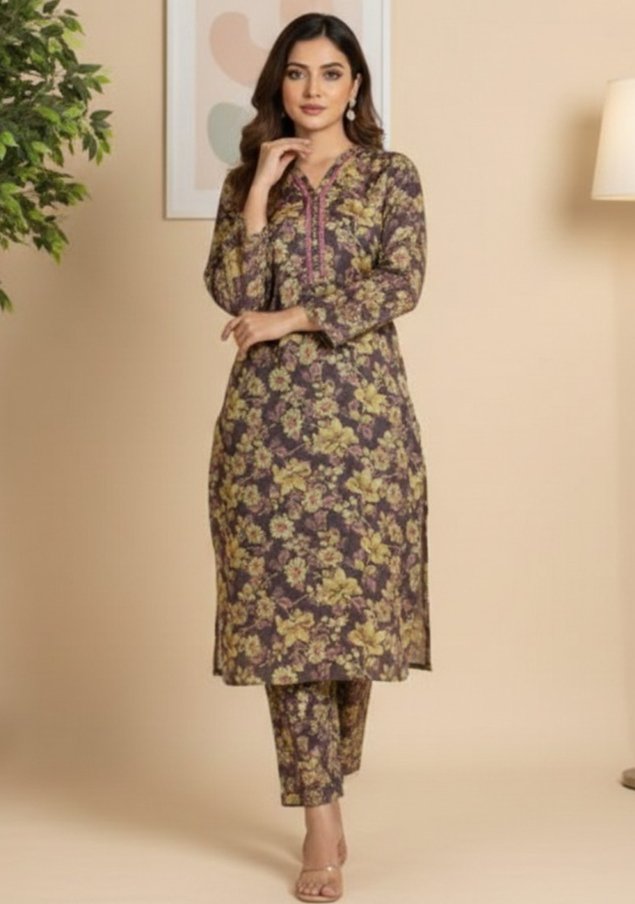 Bin Saeed Luxury Stitched Printed Lawn 2pc Suit D16