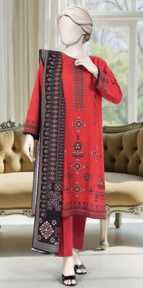 MTJ Luxury Printed Khaddar 3pc D2
