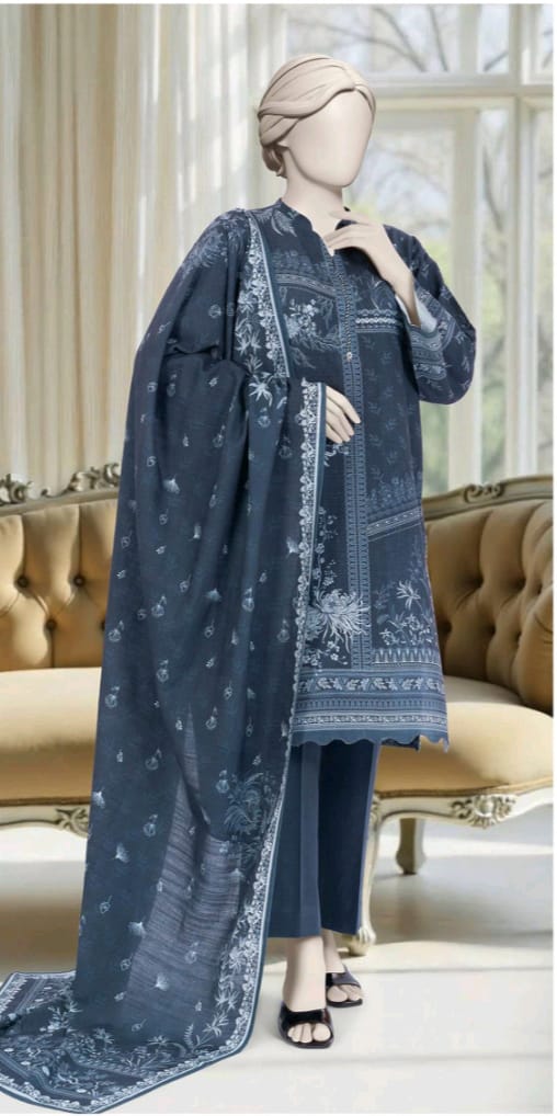 MTJ Luxury Printed Khaddar 3pc D3