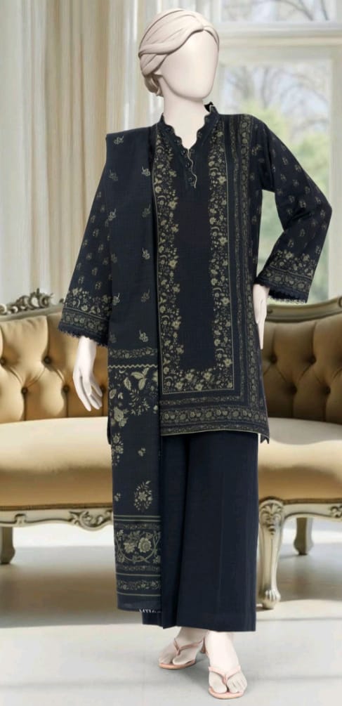 MTJ Luxury Printed Khaddar 3pc D5