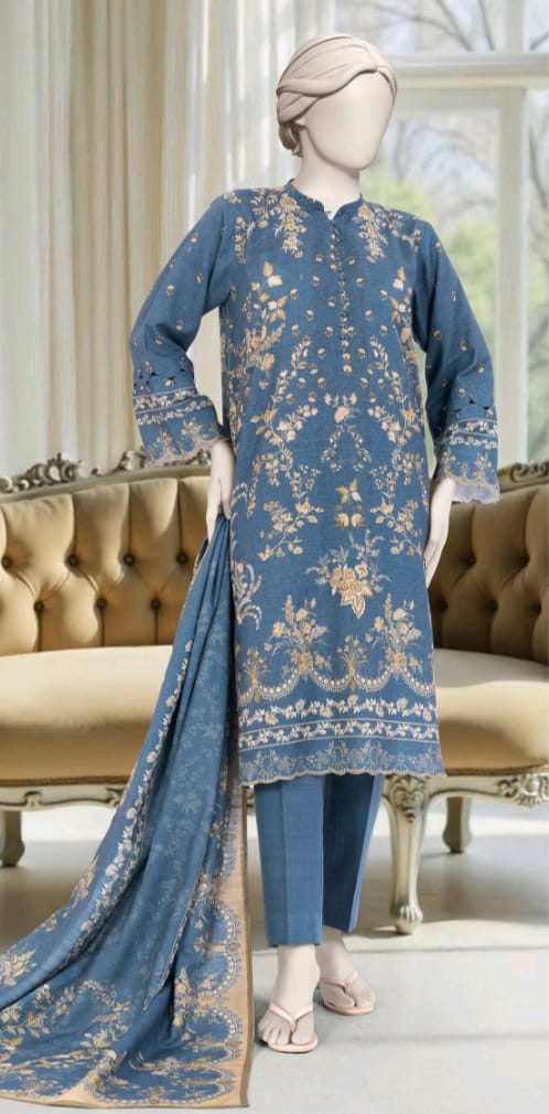 MTJ Luxury Printed Khaddar 3pc D8