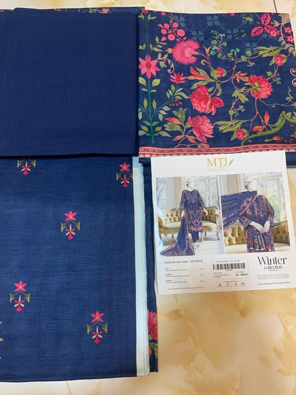 MTJ Luxury Printed Khaddar 3pc D7