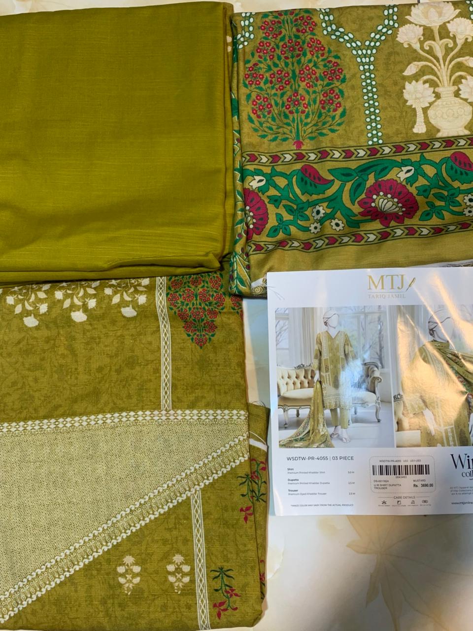 MTJ Luxury Printed Khaddar 3pc D6