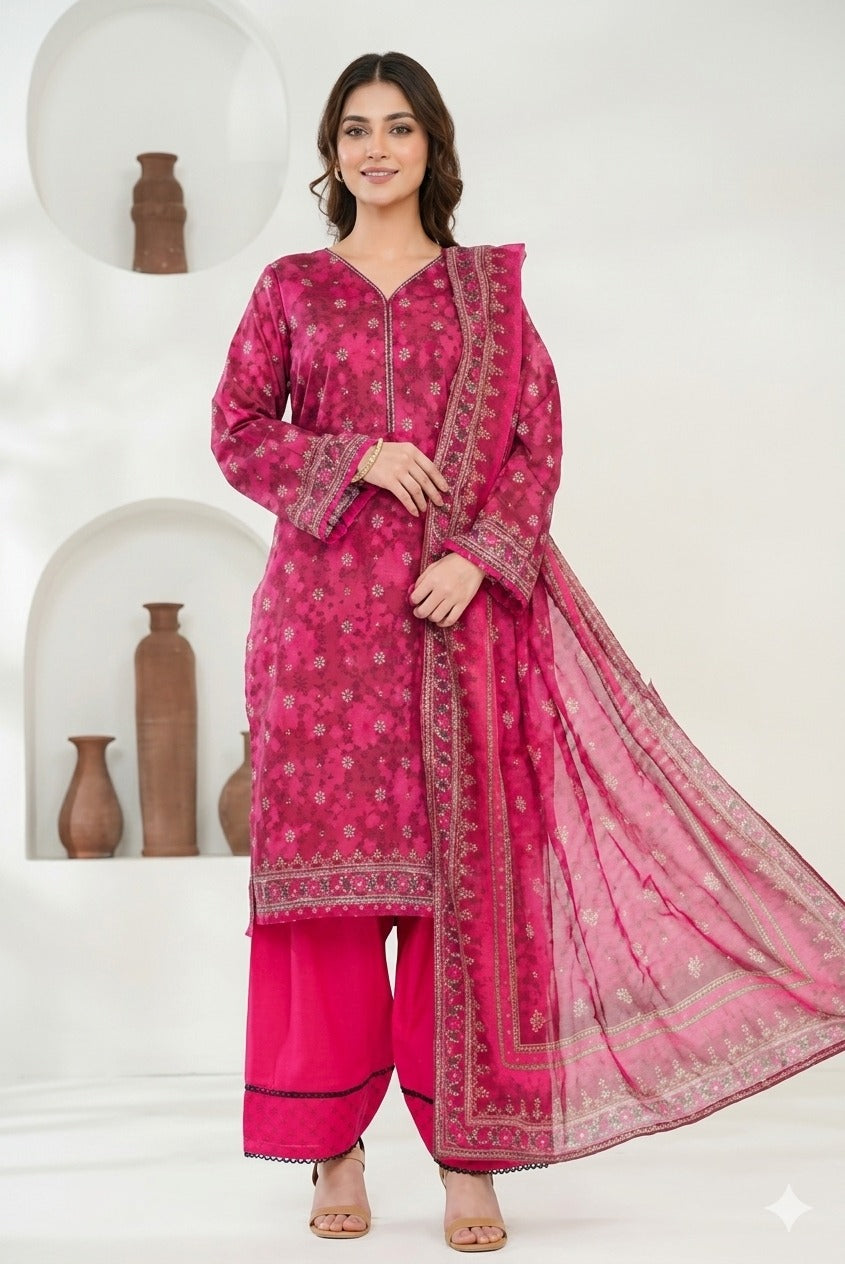 VS Shahkar Printed Premium Lawn 3pc D1