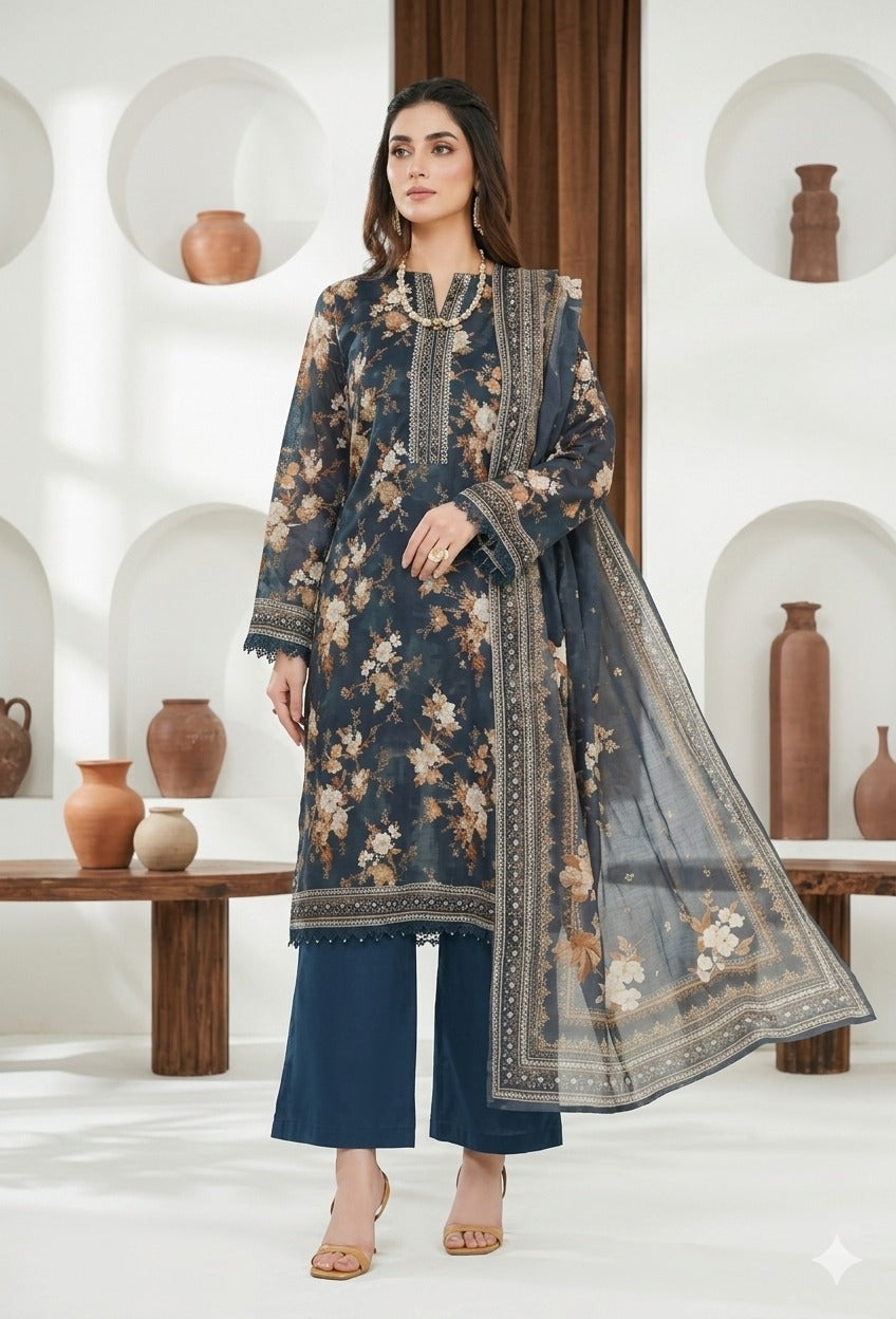 VS Shahkar Printed Premium Lawn 3pc D5