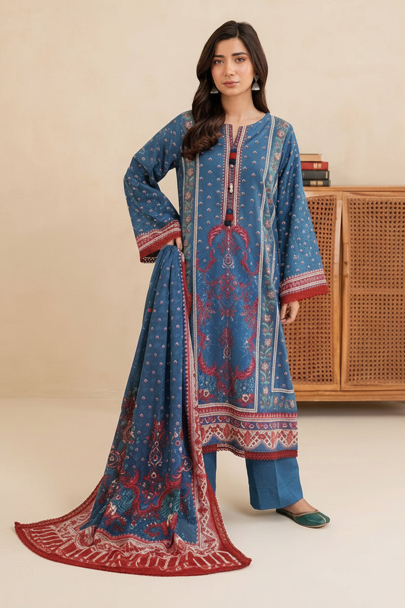 Zellbury Premium Digital Printed Lawn 3Pc-Vol-5-D01
