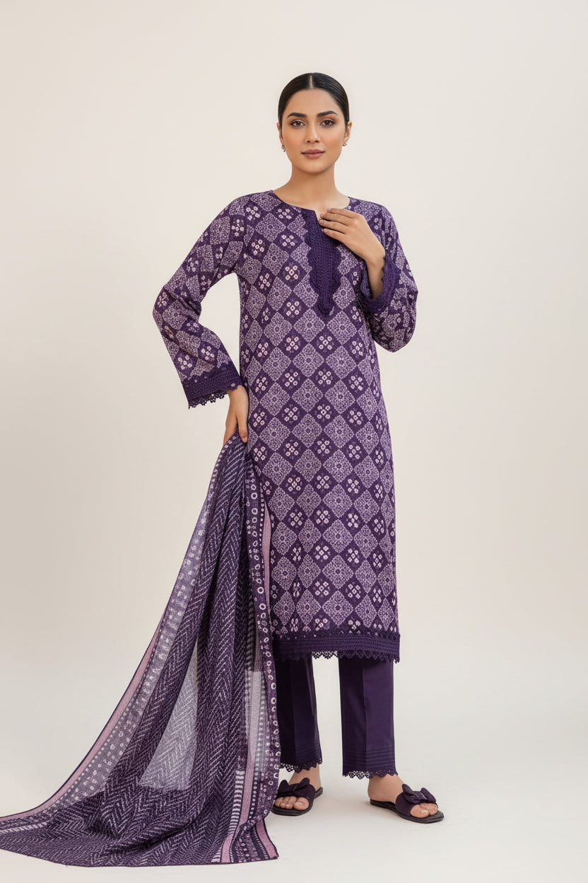 MTJ Premium Printed Lawn 3pc Vol-8 D1