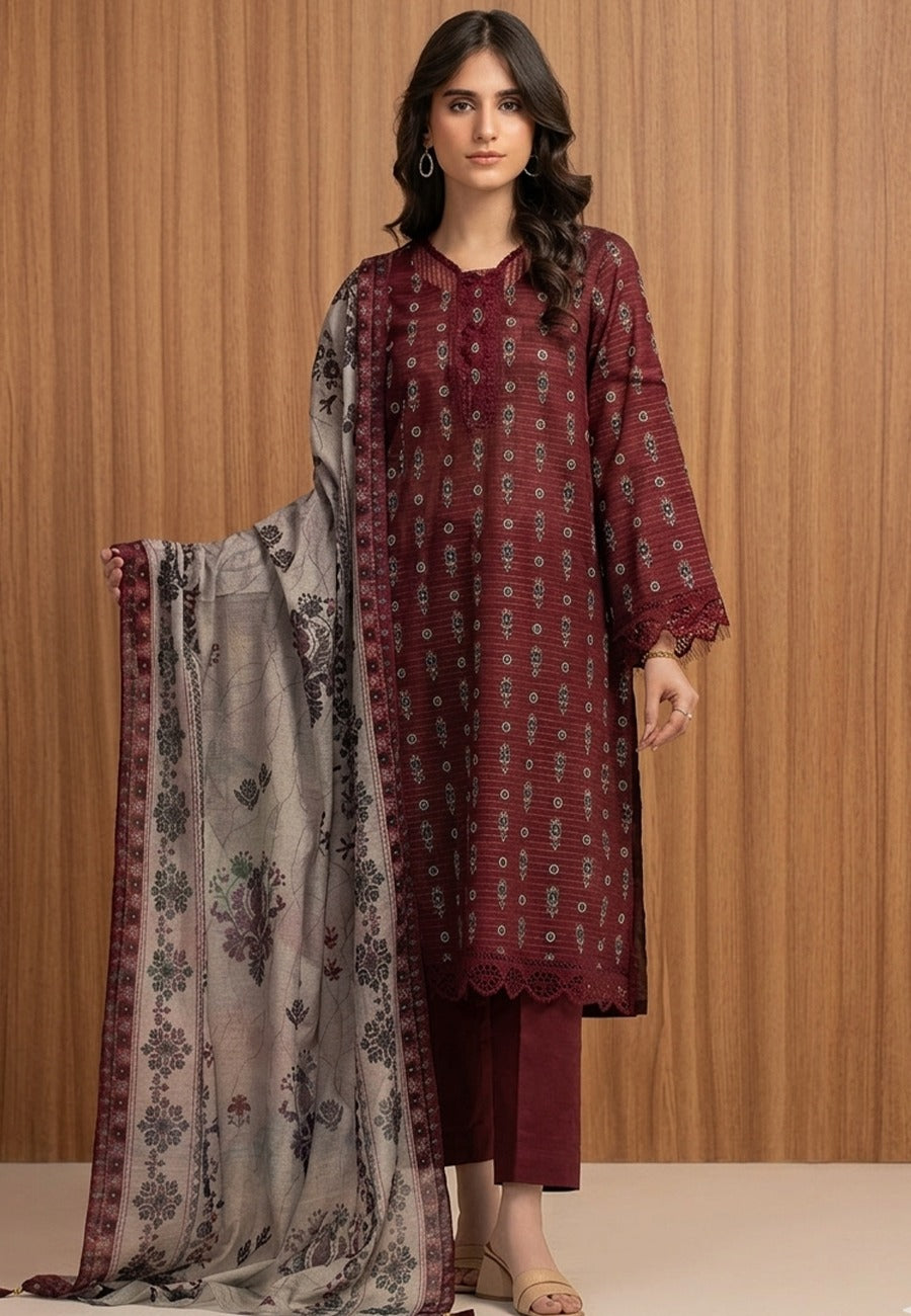 Edenrobe Luxury Printed Lawn 3pc Vol 2 D4