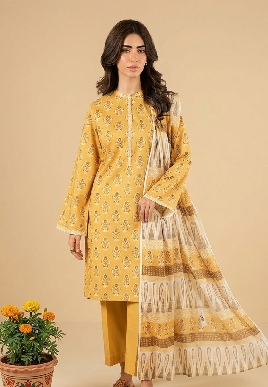 Alkaram Luxury Lawn 3Pc Suit Vol-2 D2