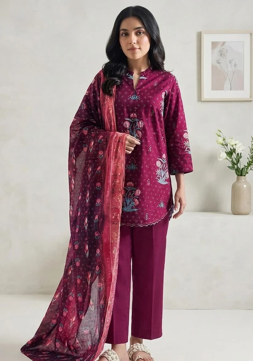 SAYA Premium Printed Lawn 3Pc Vol.12.D1