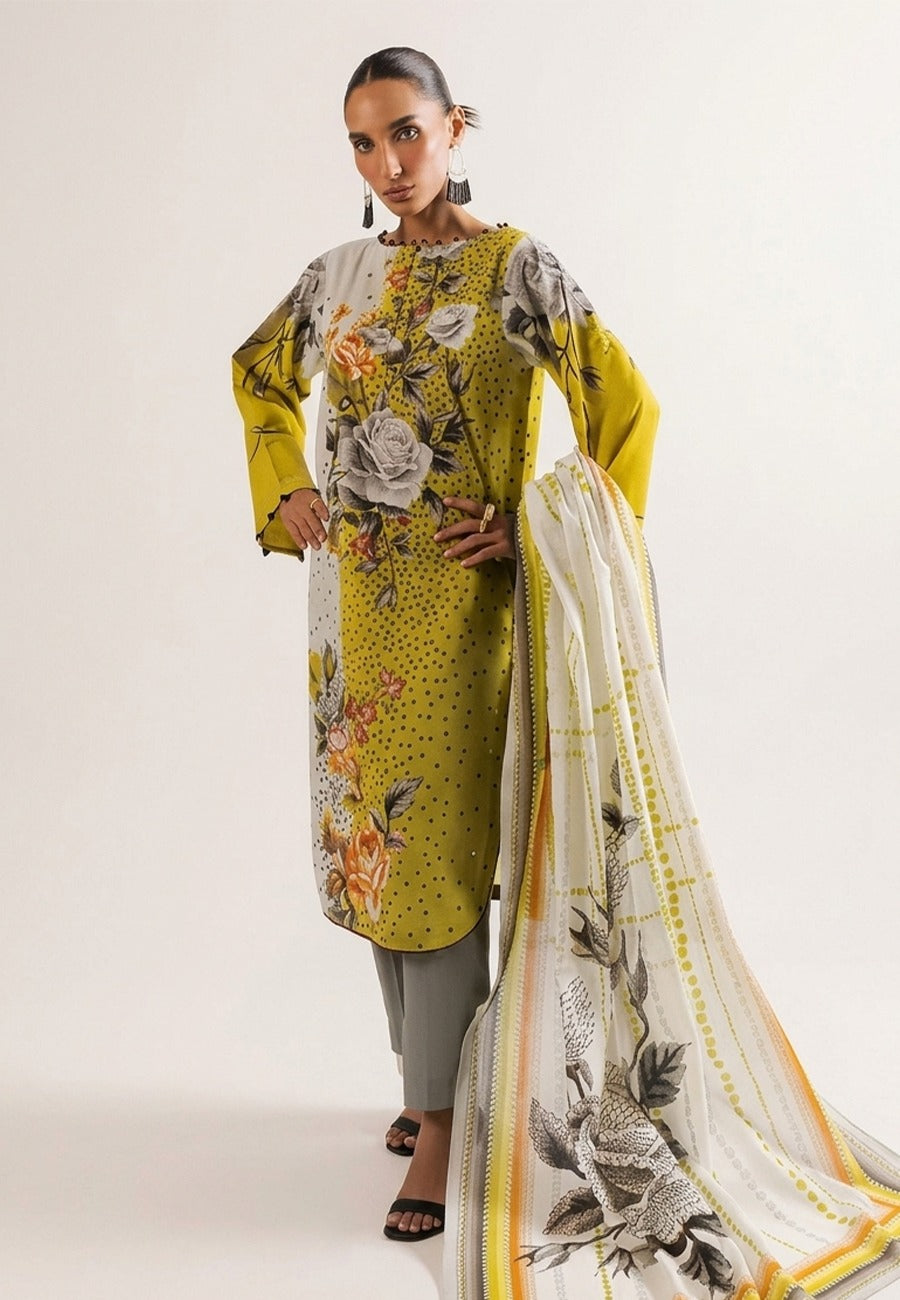 Agha Noor Women's Printed Lawn 3pc Suit Vol-2 D1