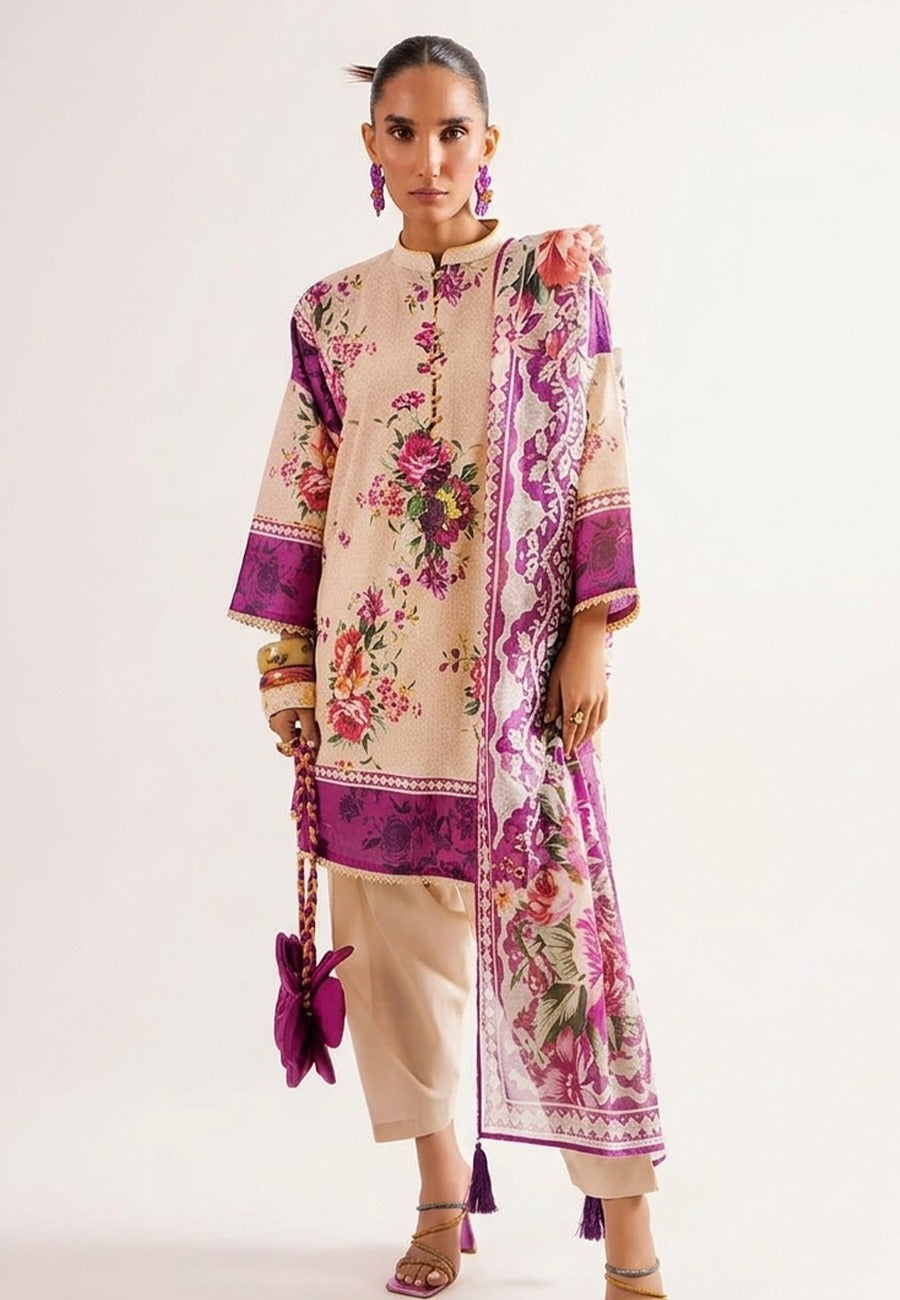 Agha Noor Women's Printed Lawn 3pc Suit Vol-2 D7