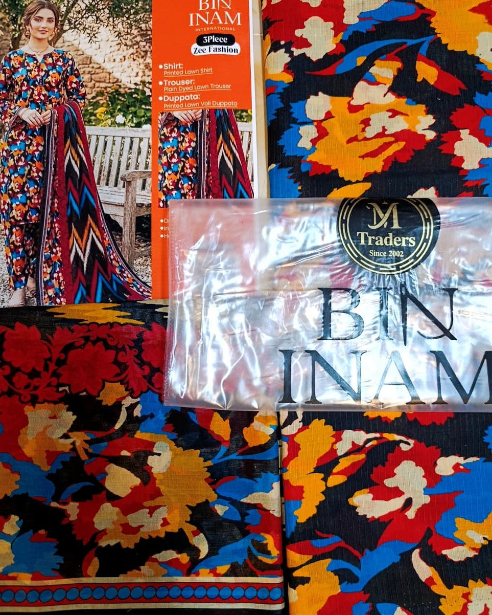 Bin Inam Zee Fashion Premium Printed Lawn 3pc D5