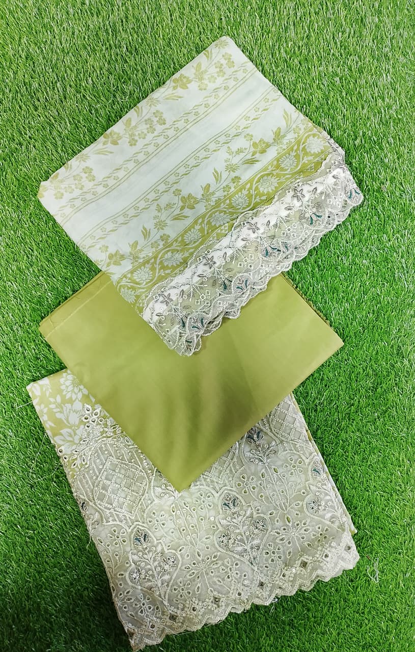 ZESH Printed Embroidered Lawn 3pc-D3