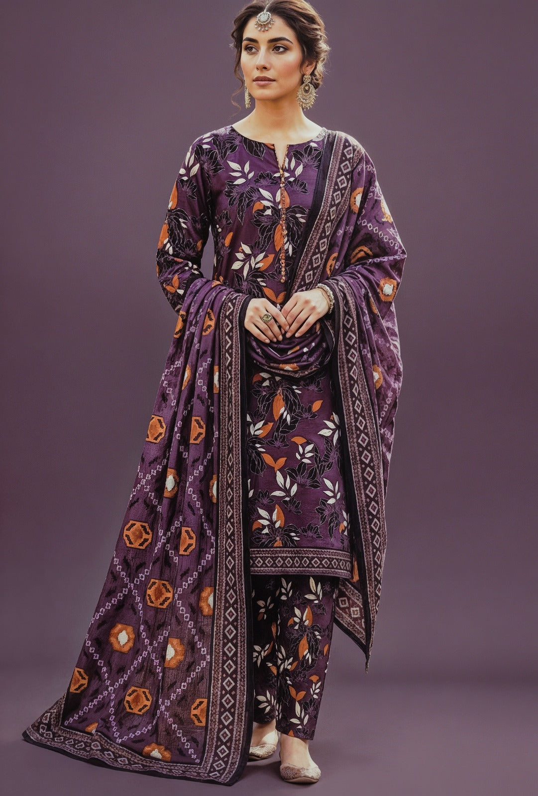 Zoey Premium Digital Printed bana Dora Lawn 3pc D5