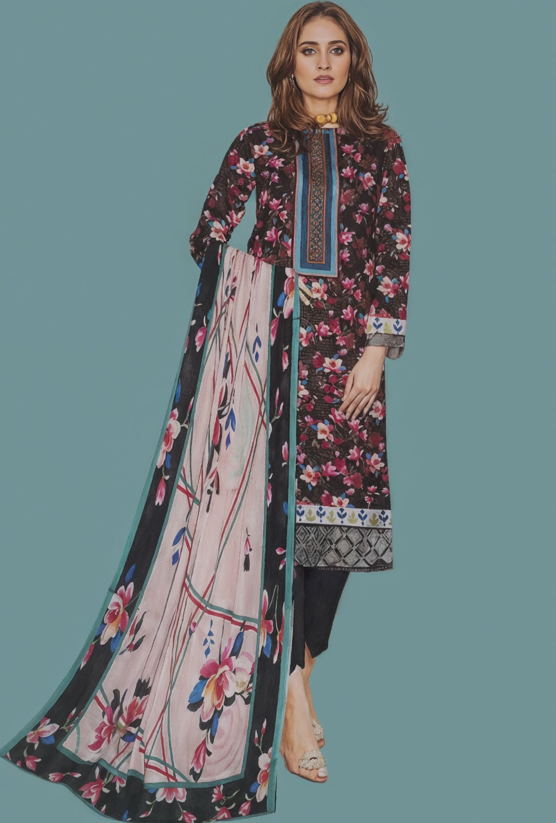 Zoey Premium Digital Printed bana Dora Lawn 3pc D6