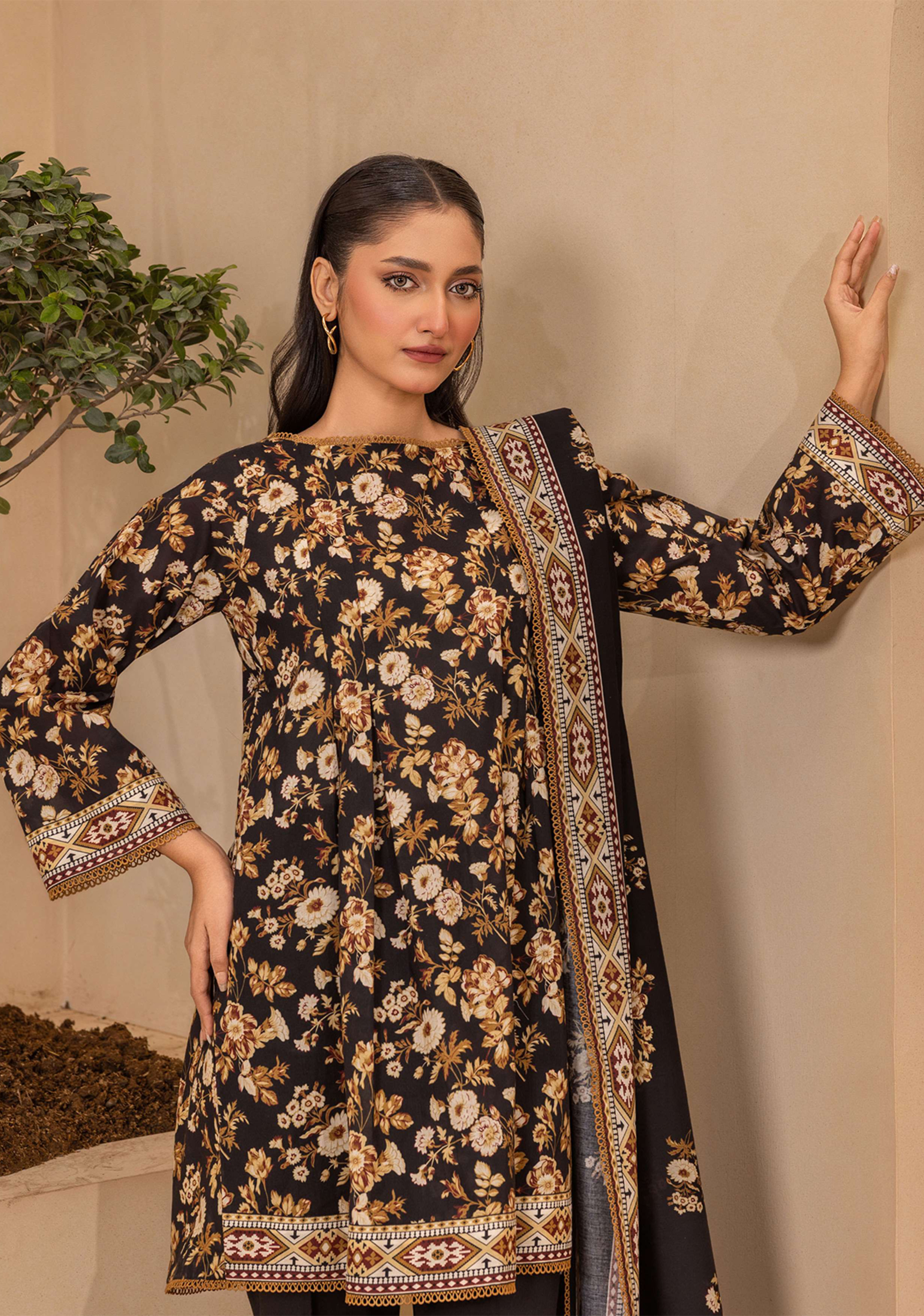 Zellbury Premium Digital Printed Lawn 3Pc-D10