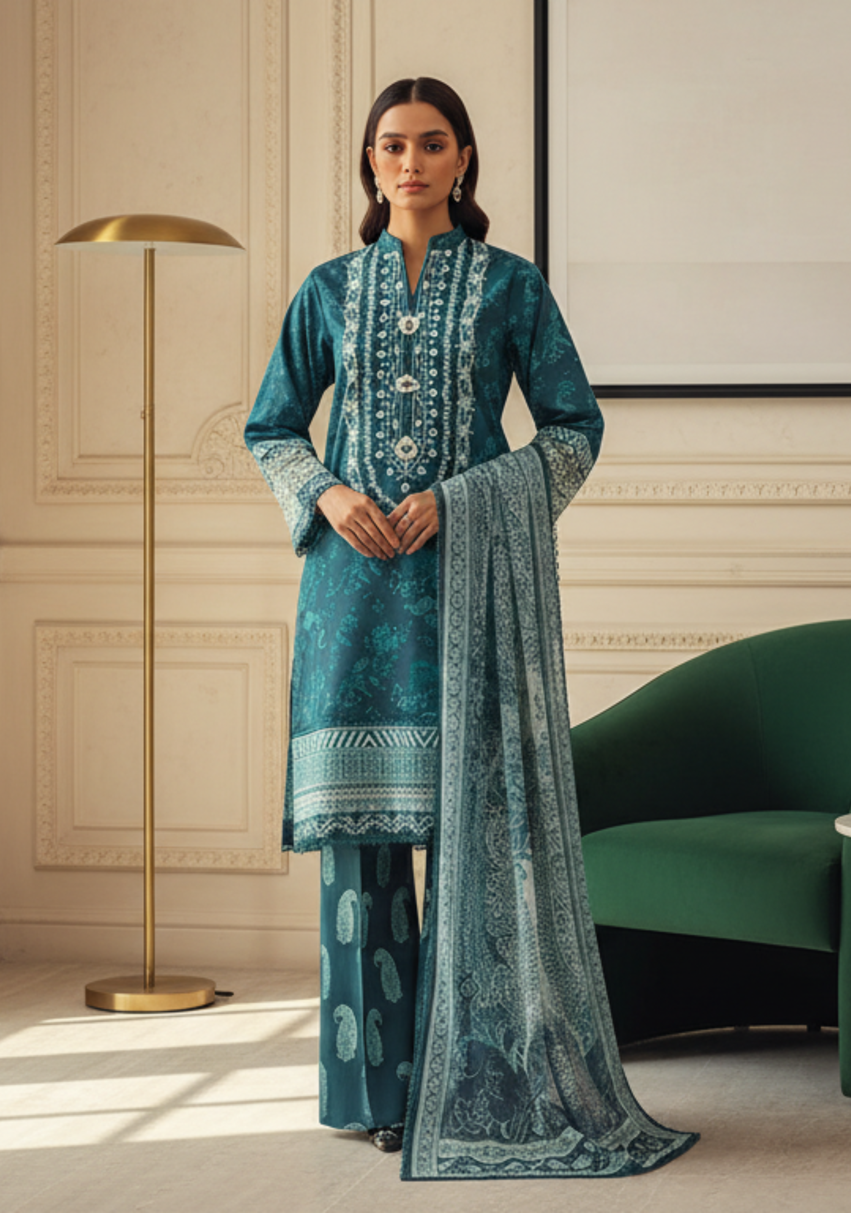 Bonanza Satrangi Prinetd Lawn 3pc D02