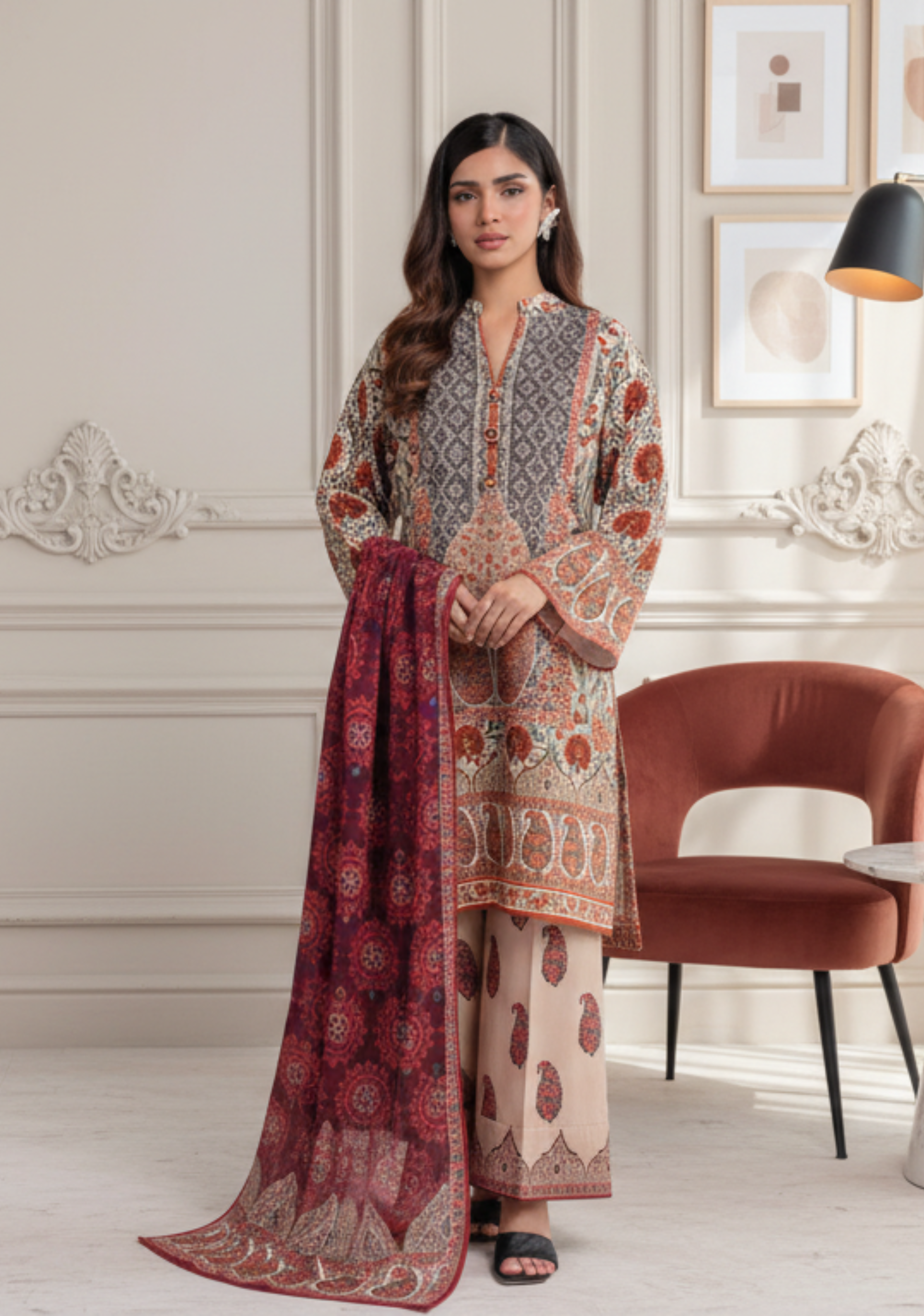 Bonanza Satrangi Prinetd Lawn 3pc D03