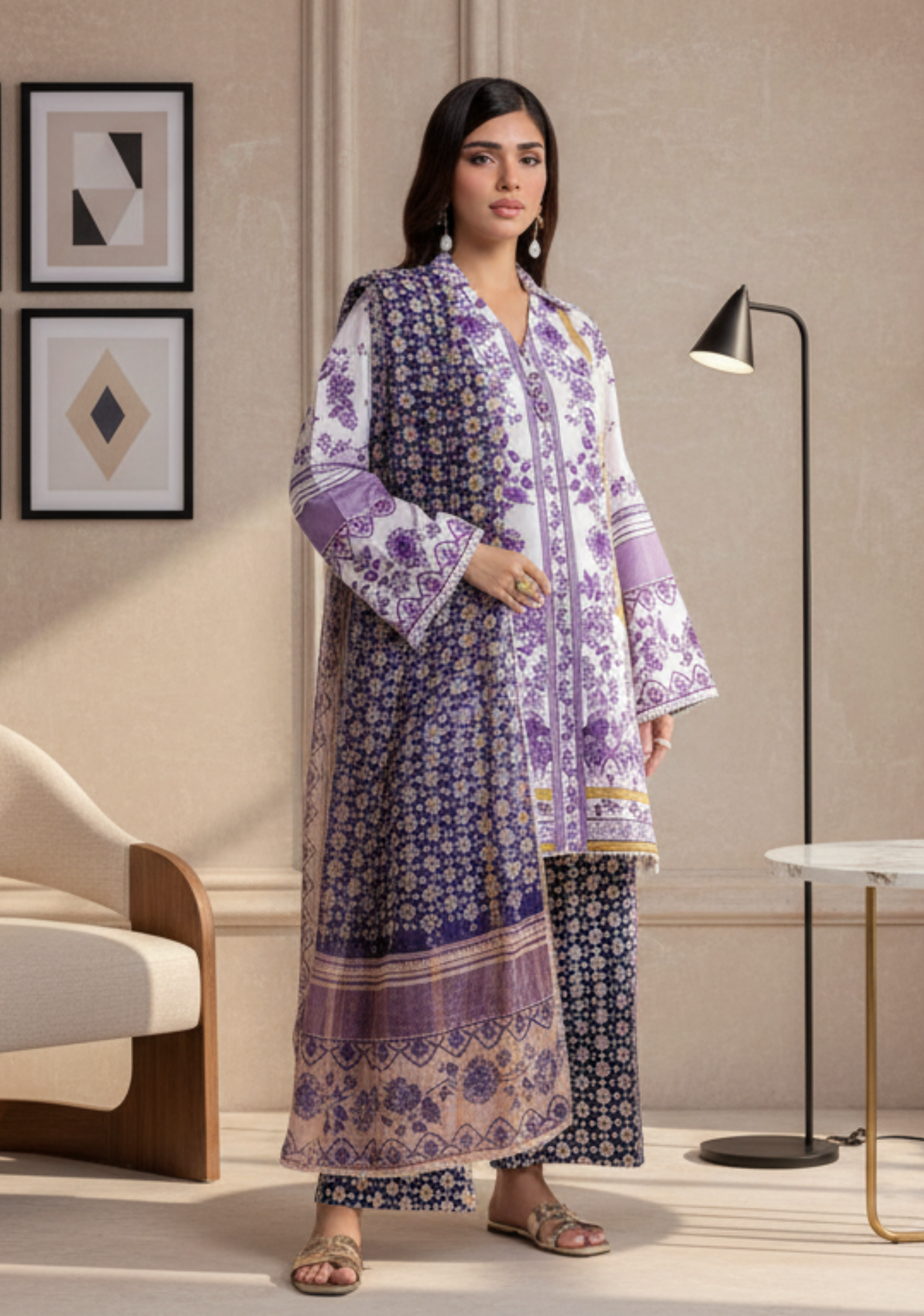 Bonanza Satrangi Prinetd Lawn 3pc D10