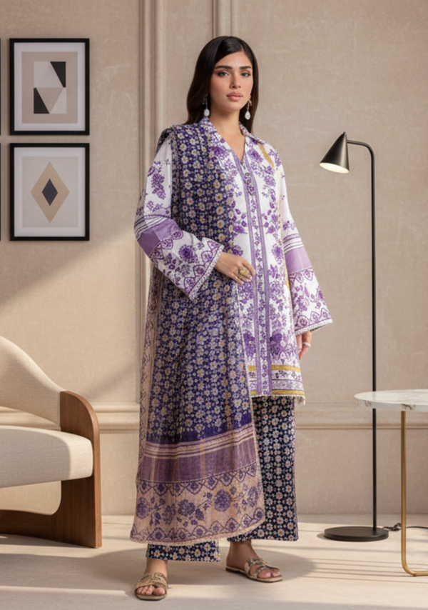 Bonanza Satrangi Prinetd Lawn 3pc D10