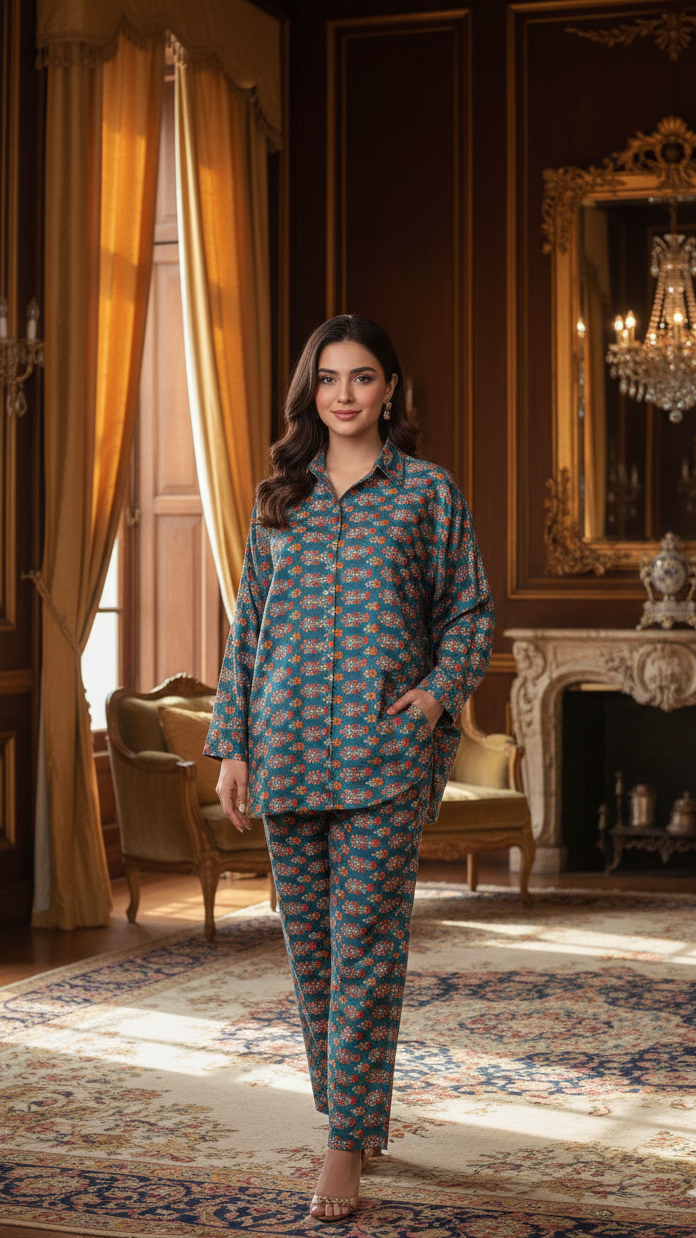Sabeen Printed Allover Banadora Linen 2pc D43